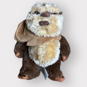 Disney Parks Star Wars Ewok Brown Fluffy Plush Stuffed Toy